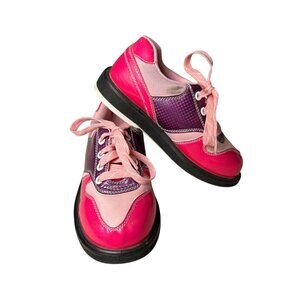 LINDS Ryleigh Girls Bowling Shoes Sz 2 Pink Purple With Lace-Up Closure